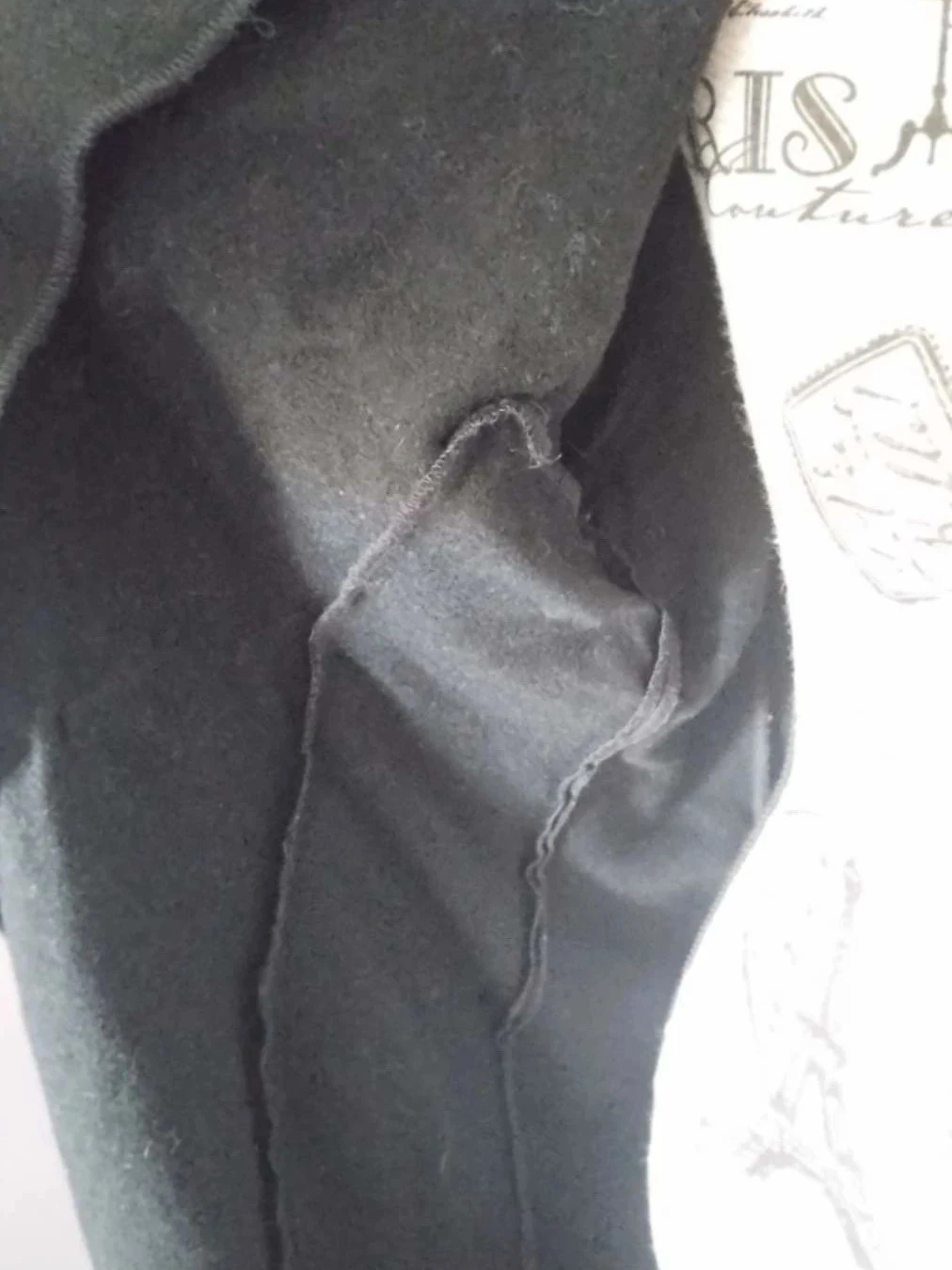 Casaco longo assimétrico preto de lã, Batiste, T44 – photo 7